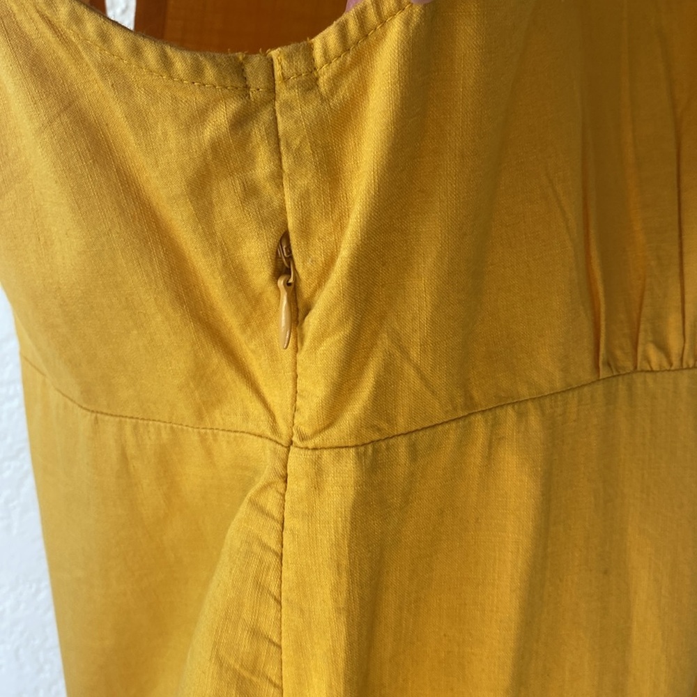Urban‎ Outfitters Yellow Cotton Jackie Cinched Sleeveless Midi Dress Size Medium - Picture 10 of 12